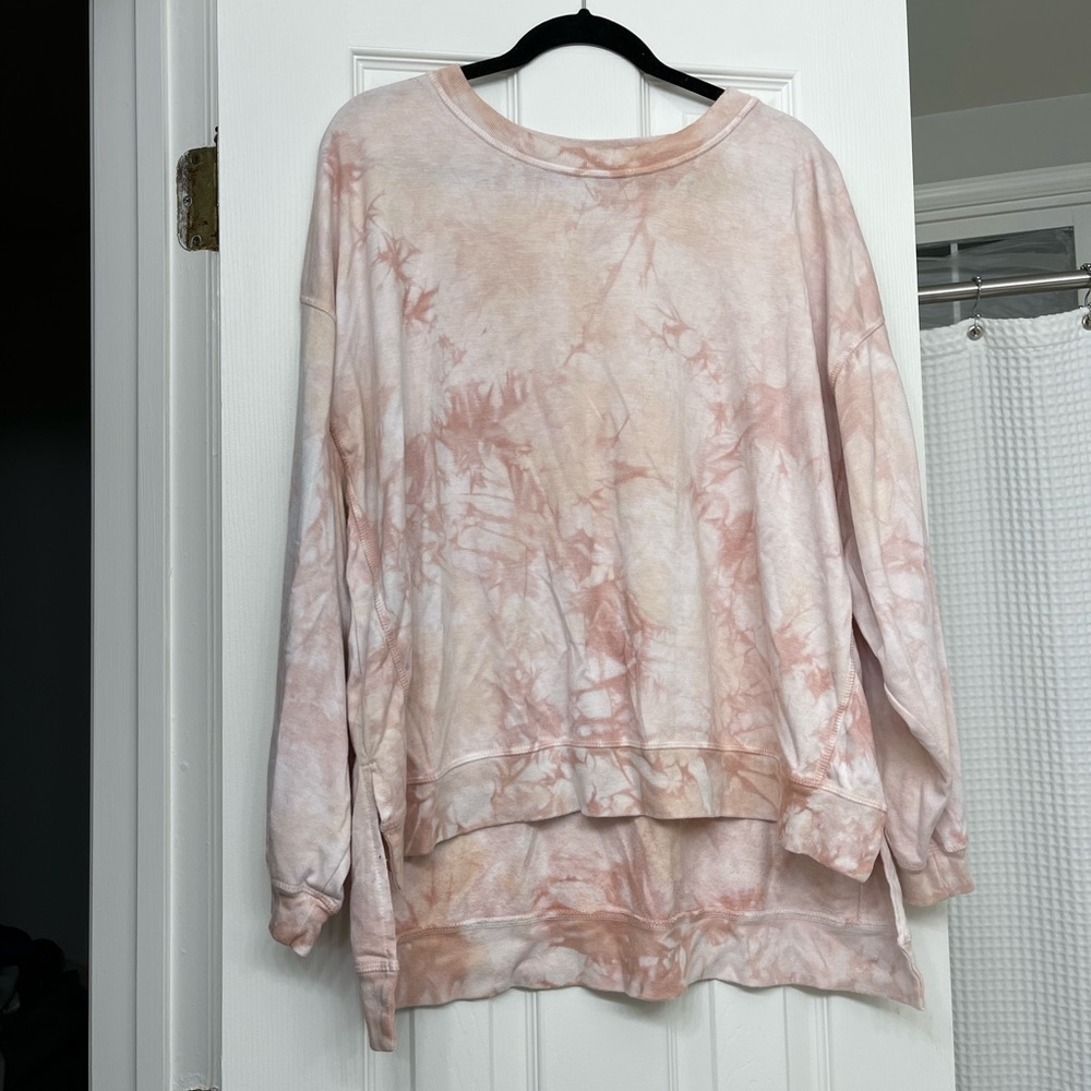 Pink and White Long Sleeve Top